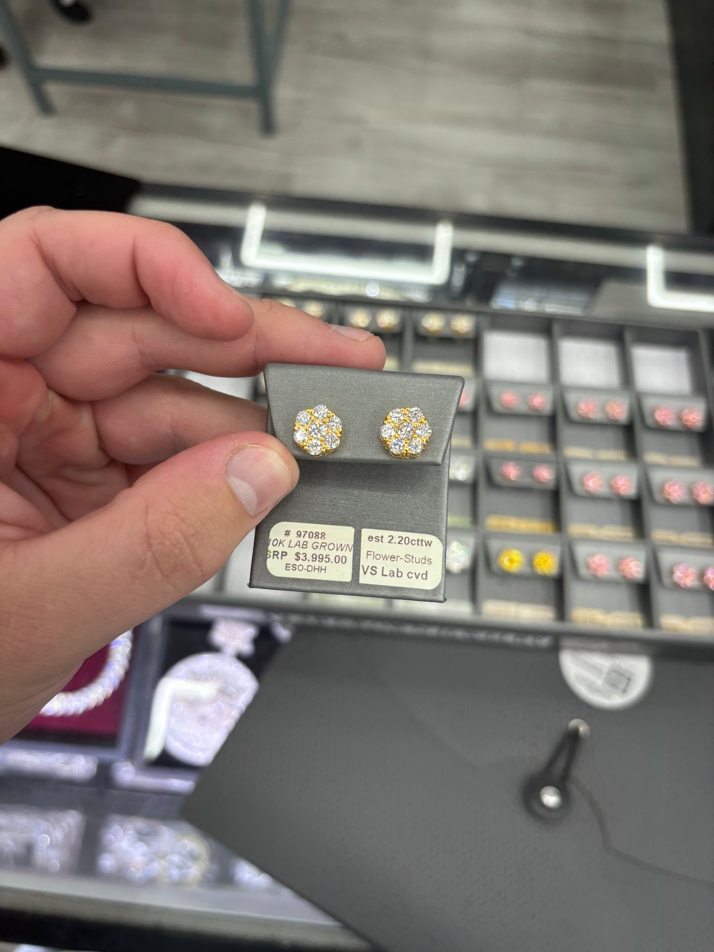 2.20 Carat Flower Studs