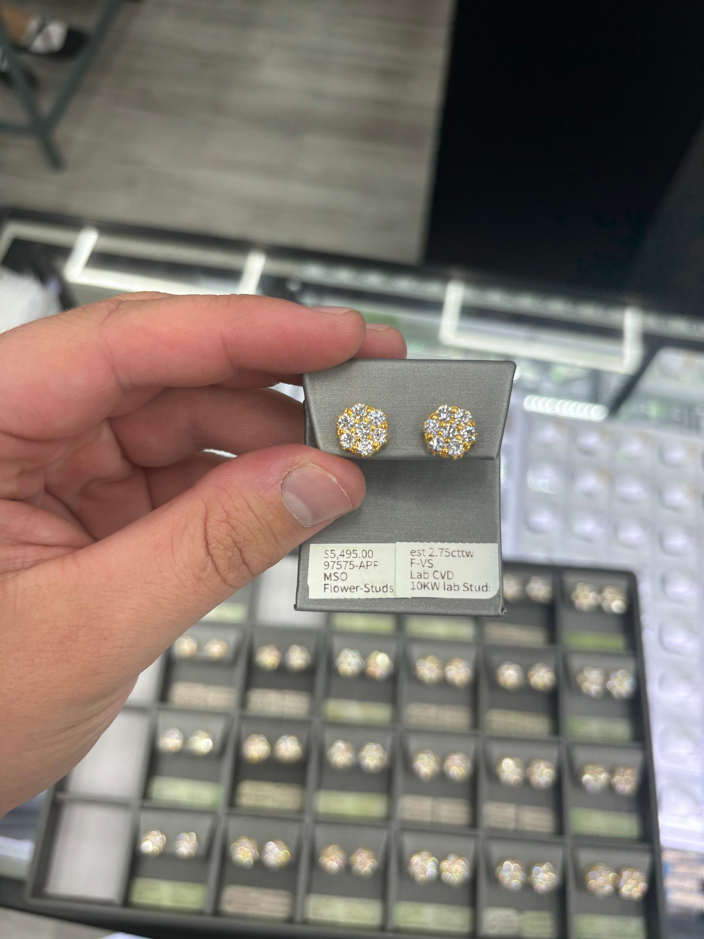 2.75 Carat Flower Earrings