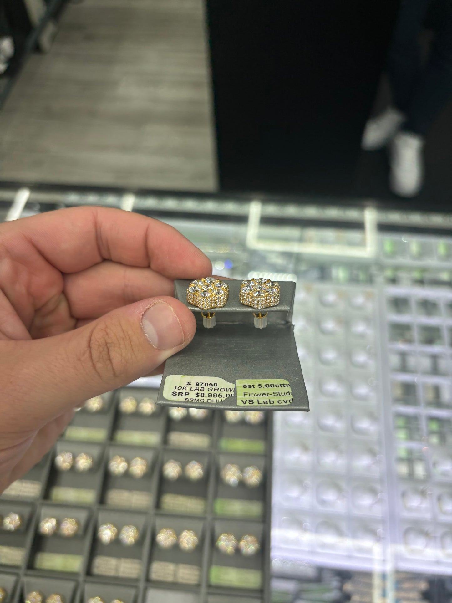 5.00 Carat Flower Stud Earrings