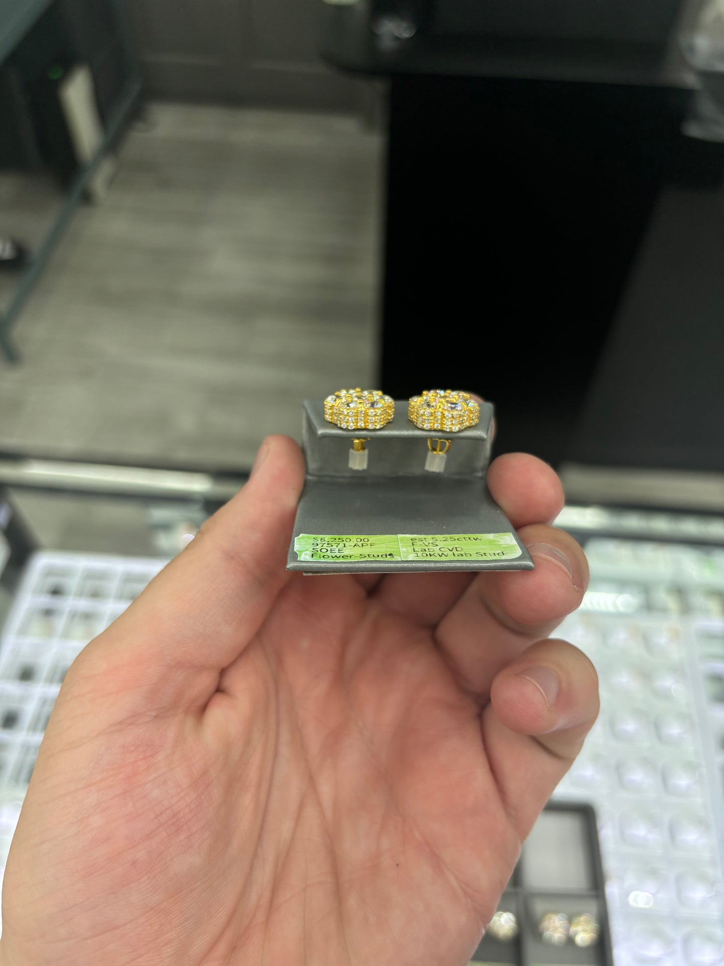5.25 Carat Flower Stud Earrings