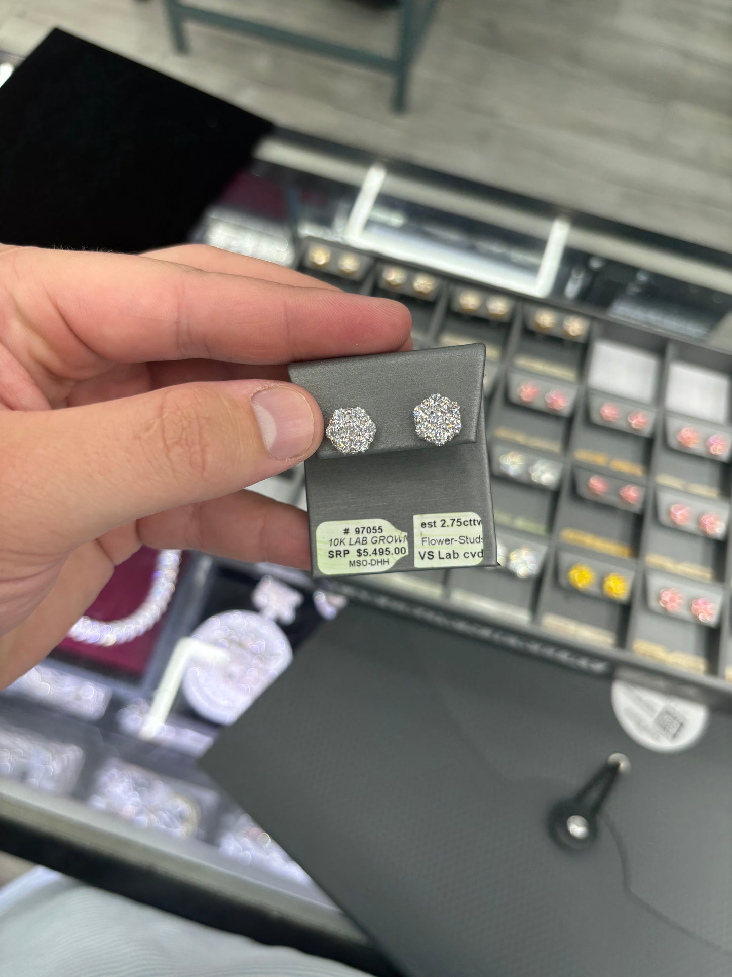 2.75 Carat Flower Stud Earrings