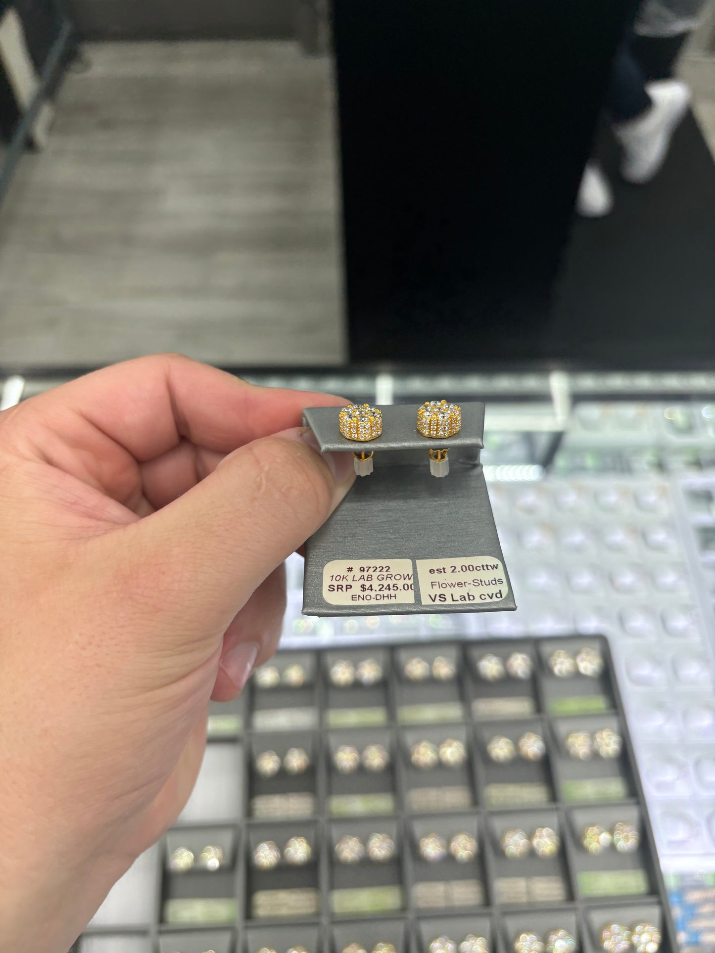 2.00 Carat Flower Stud Earrings