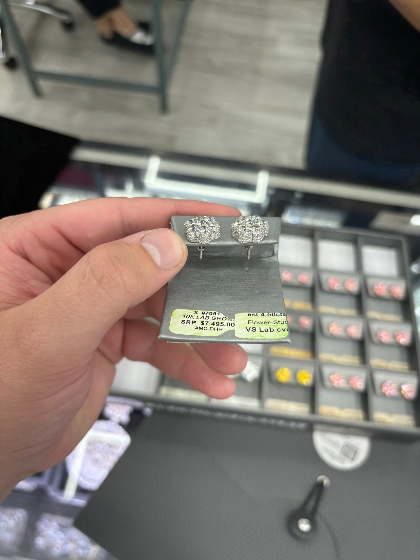 4.50 Carat Flower Stud Earrings