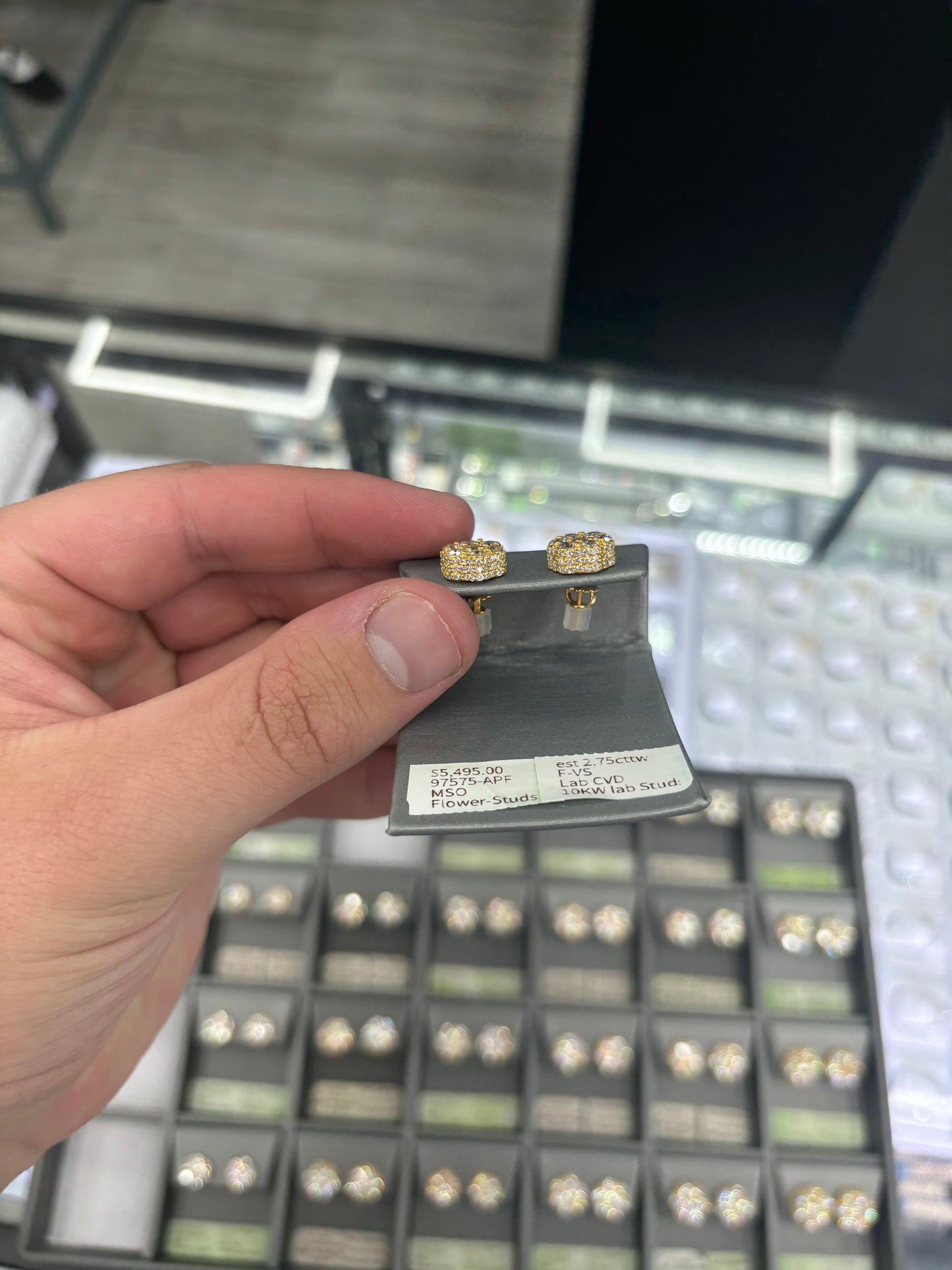 2.75 Carat Flower Earrings