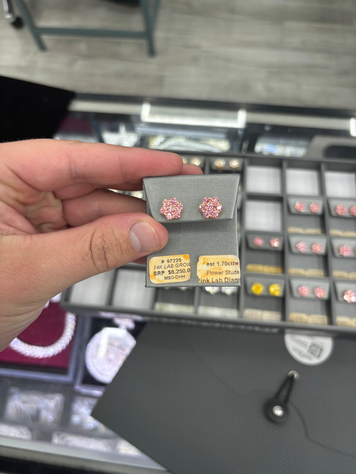 1.70 Carat Pink Diamond Earrings