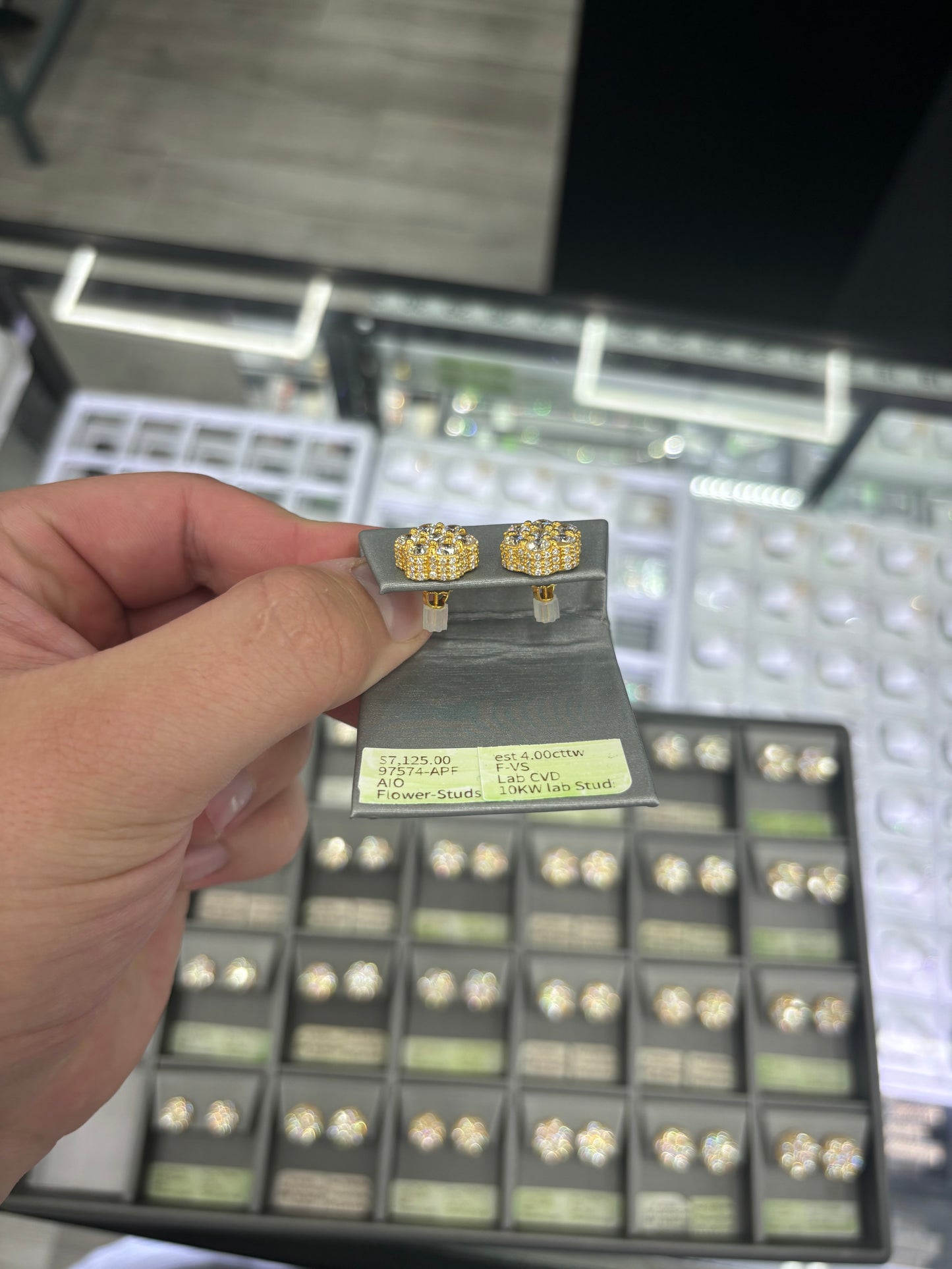 4.00 Carat Flower Earrings