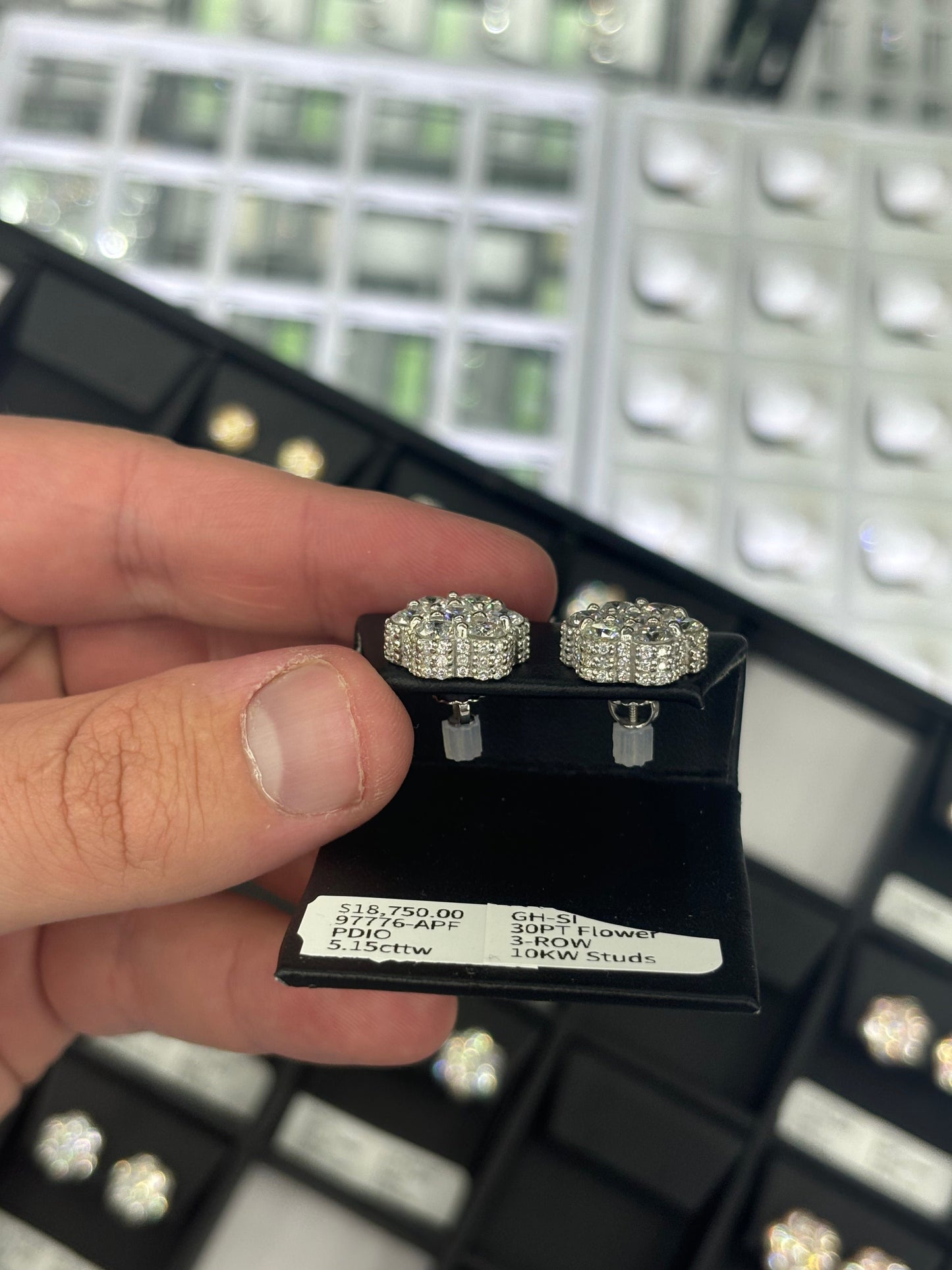 5.15 Carat Flower Stud Earrings