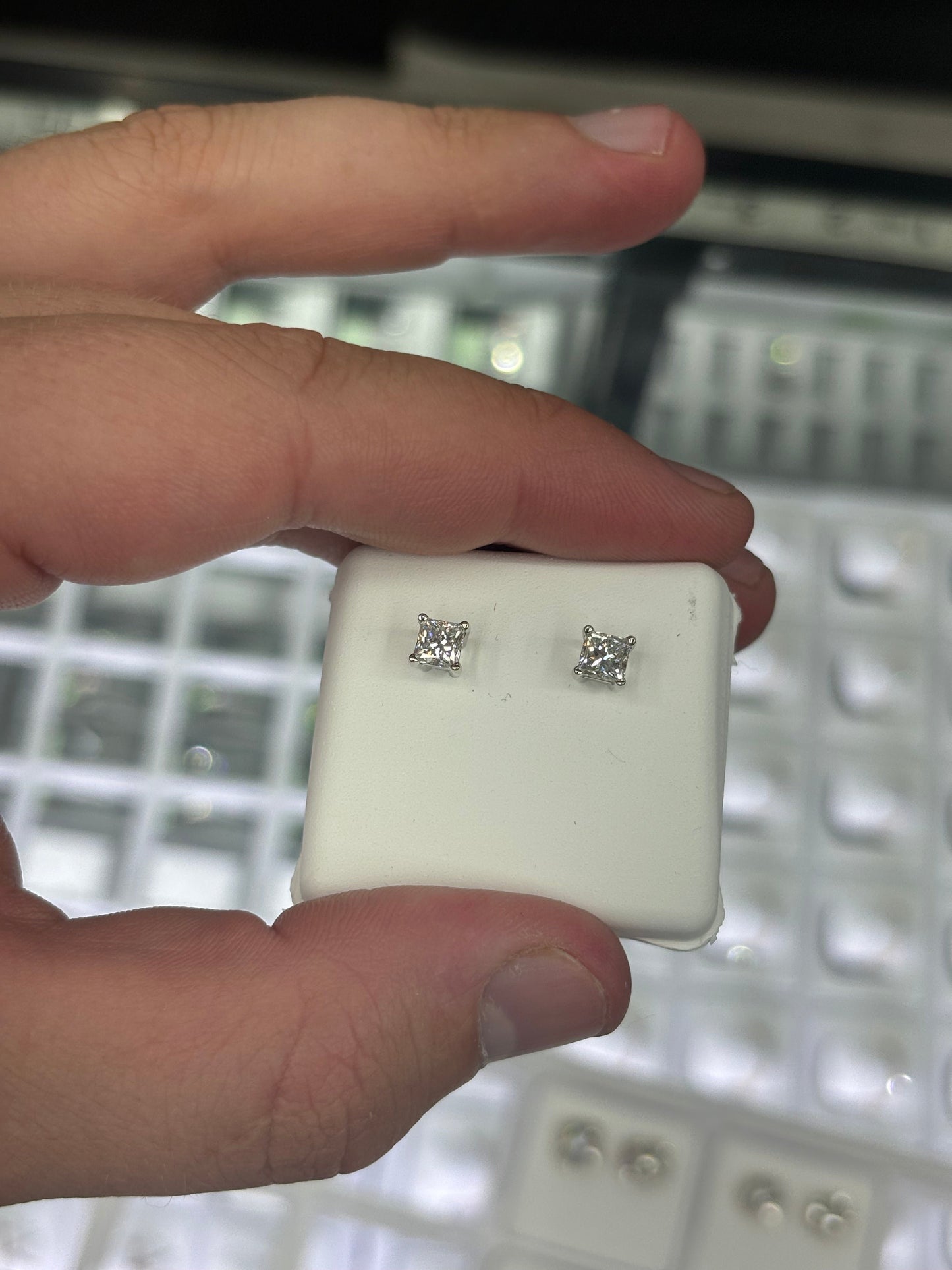 Princess Cut Studs