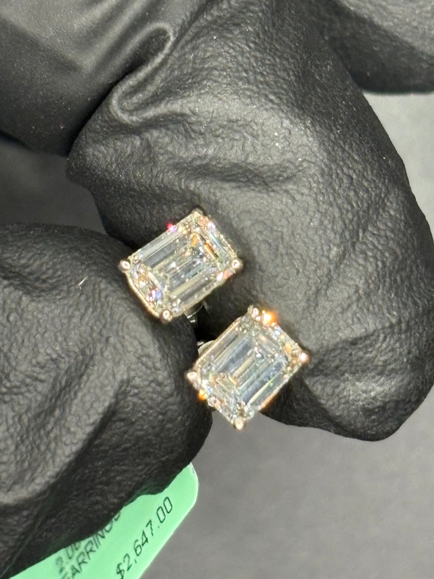 Emerald Cut Lab Grown Studs