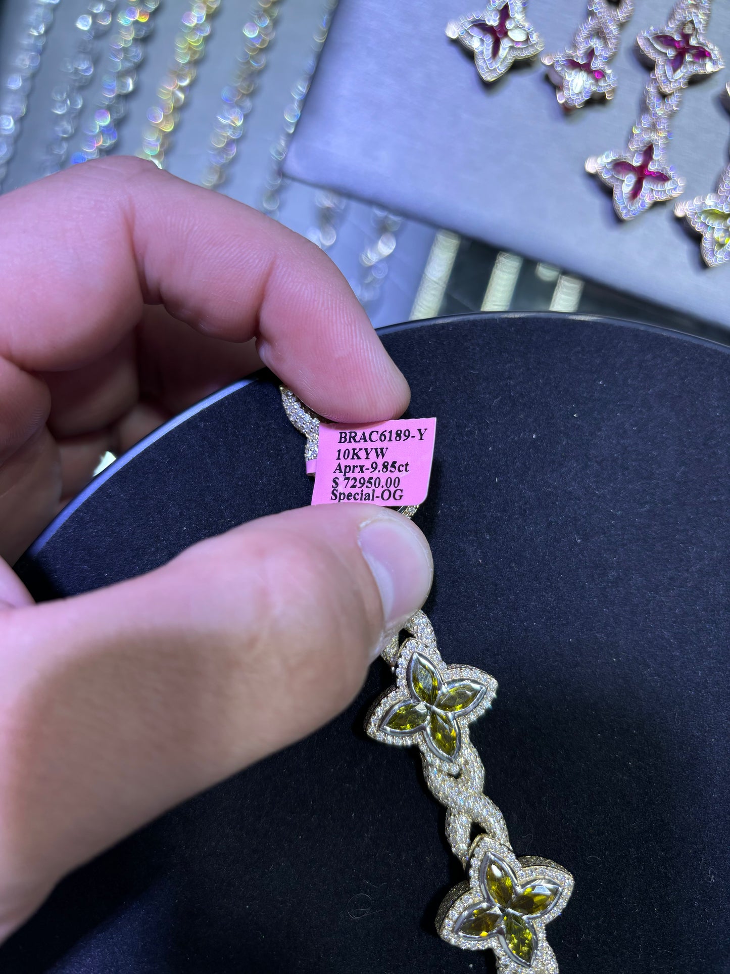 Diamond Clover Gemstone Bracelet