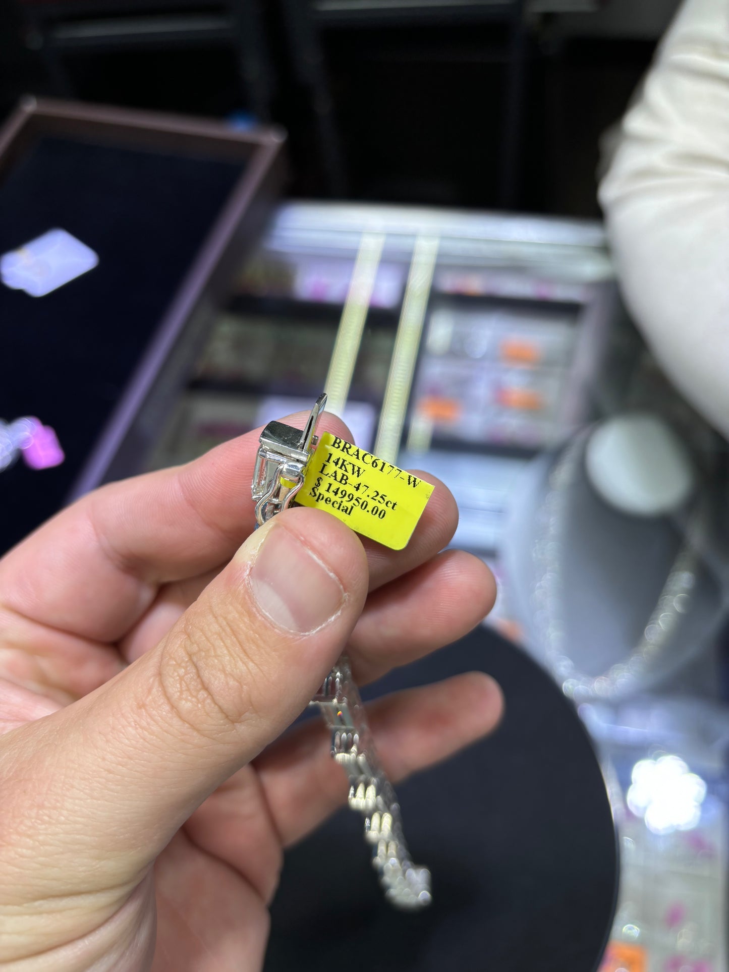 White and Blue Diamond Bracelet