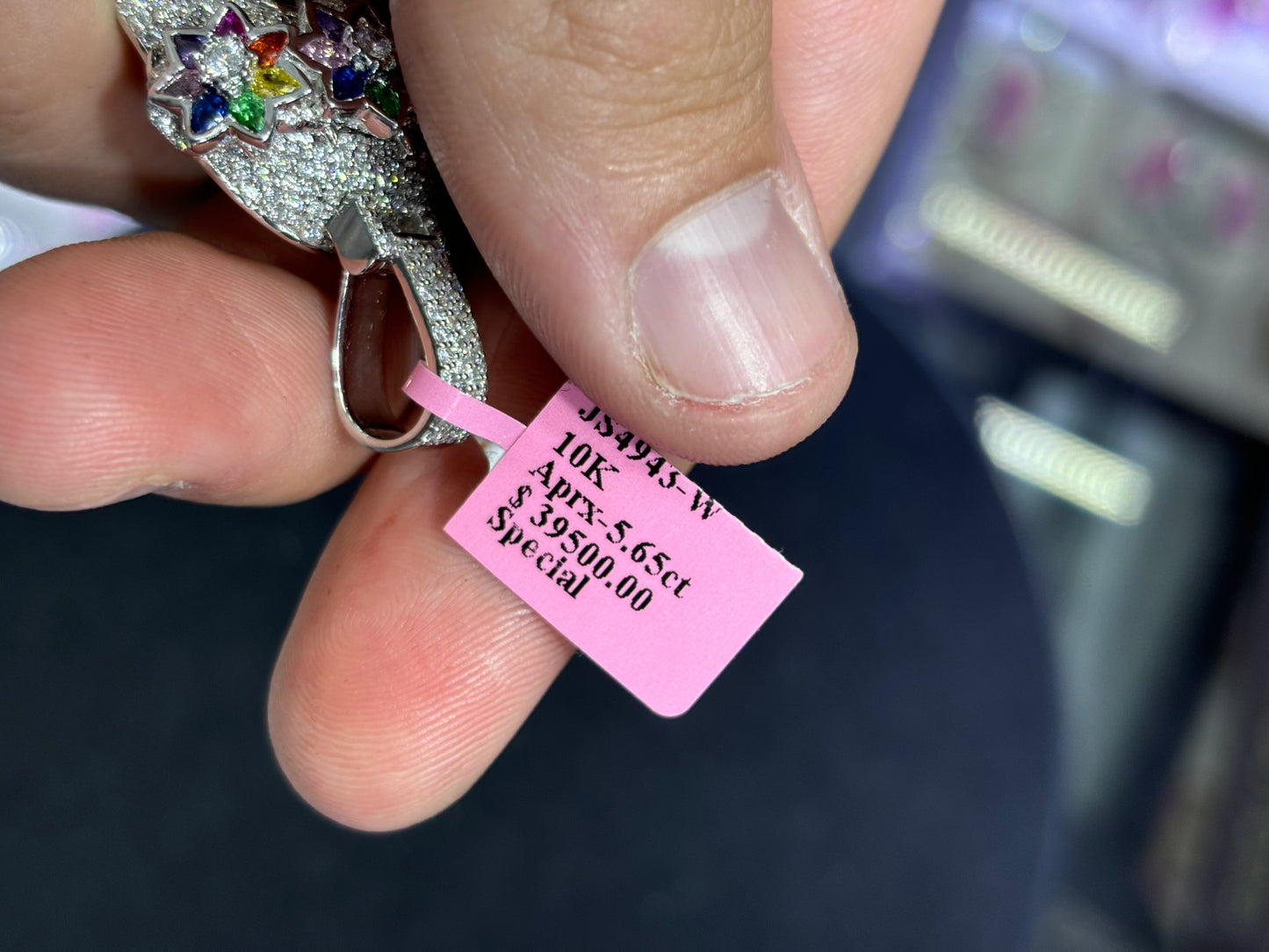 Diamond Jesus Pendent With Gemstones