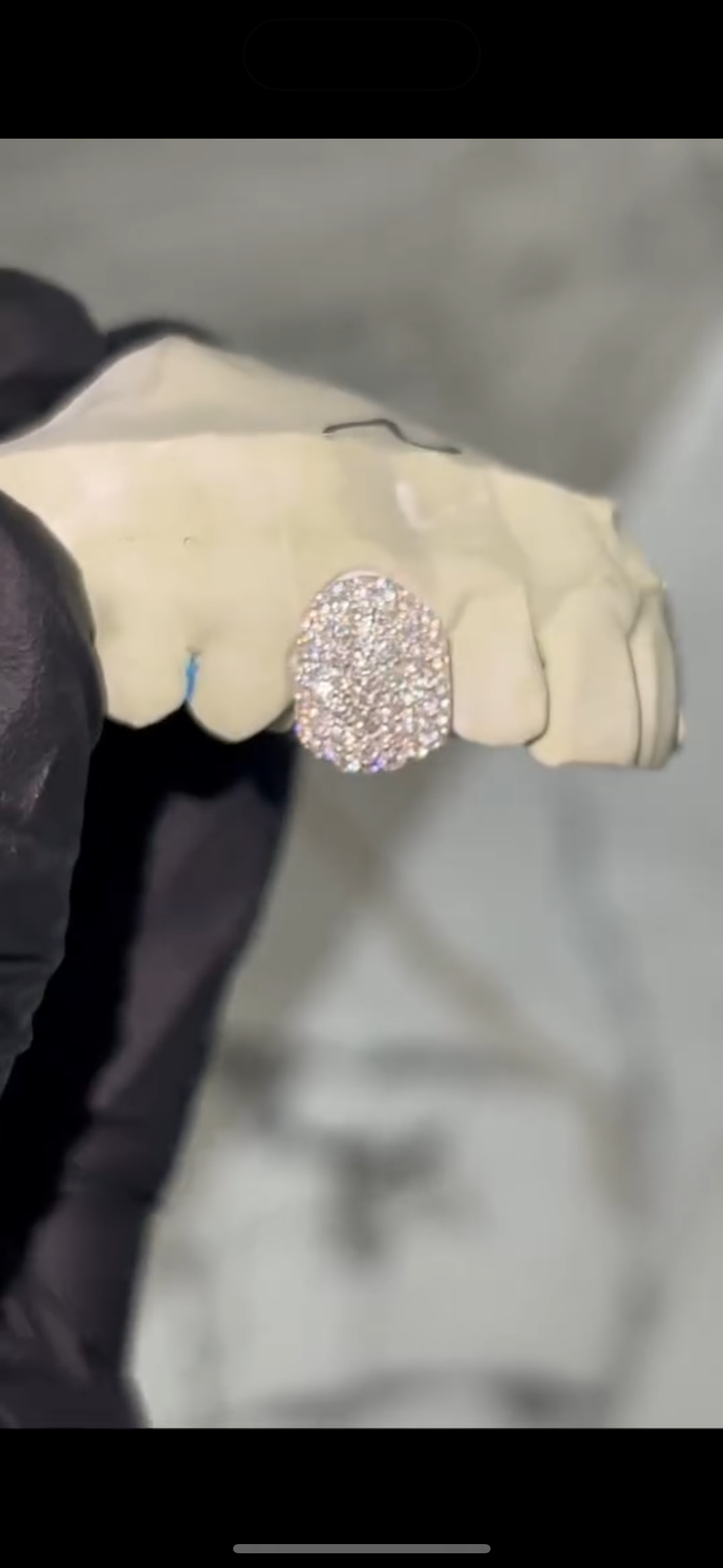 Silver and Moissanite Fangs with Backbar