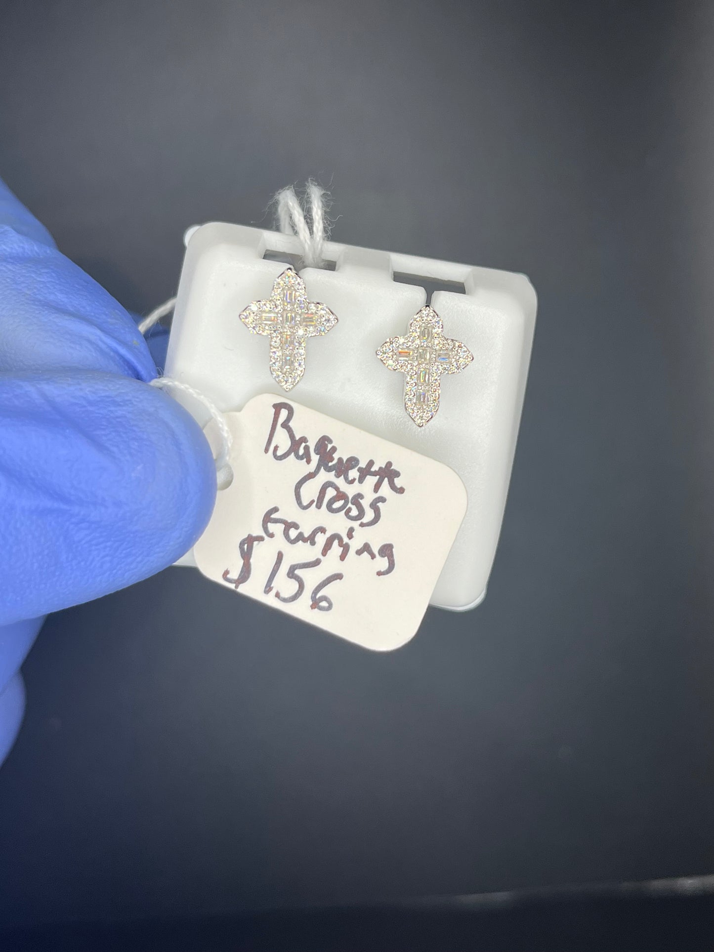 Baguette Cross Earrings