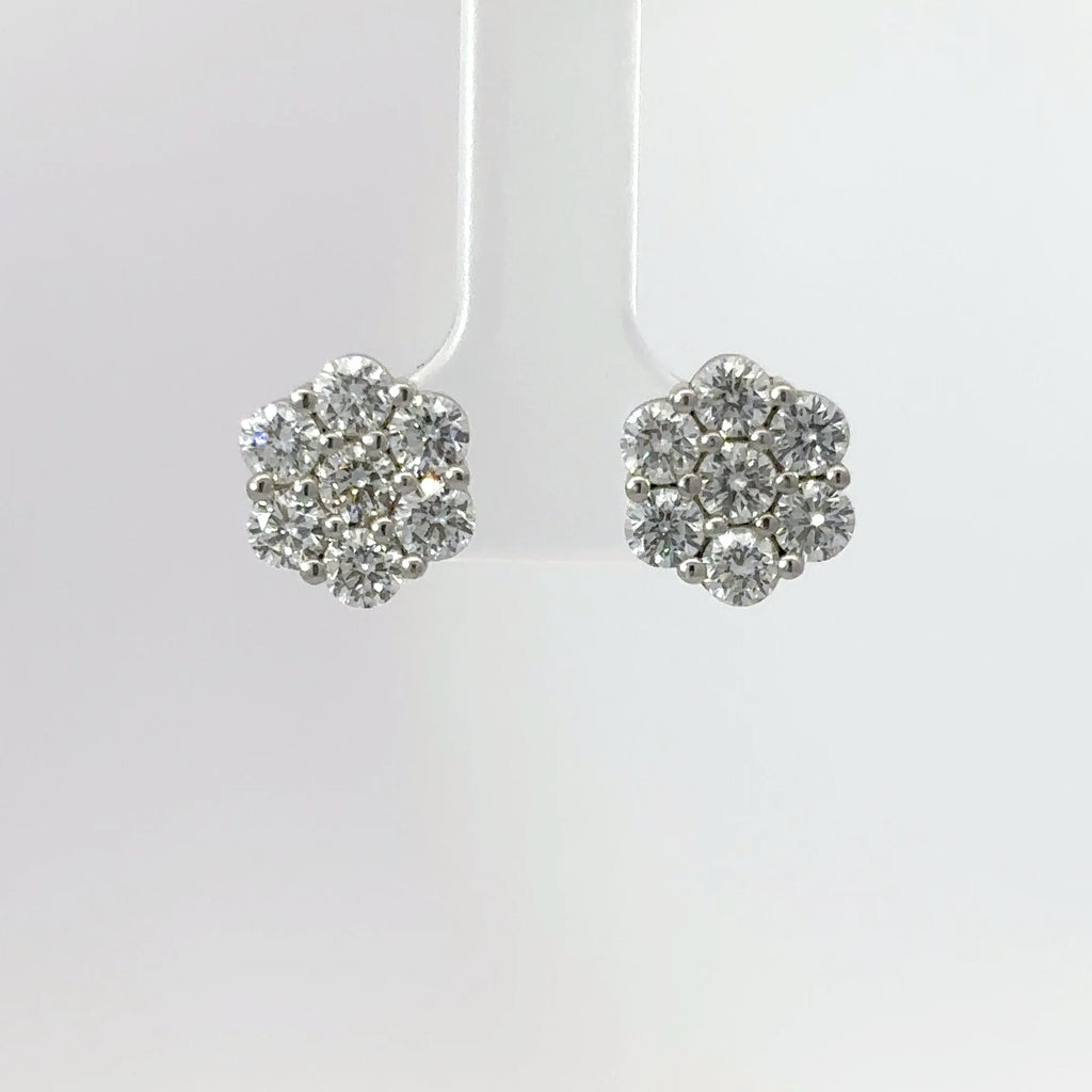 12MM FLOWER EARRINGS LAB GROWN DIAMONDS