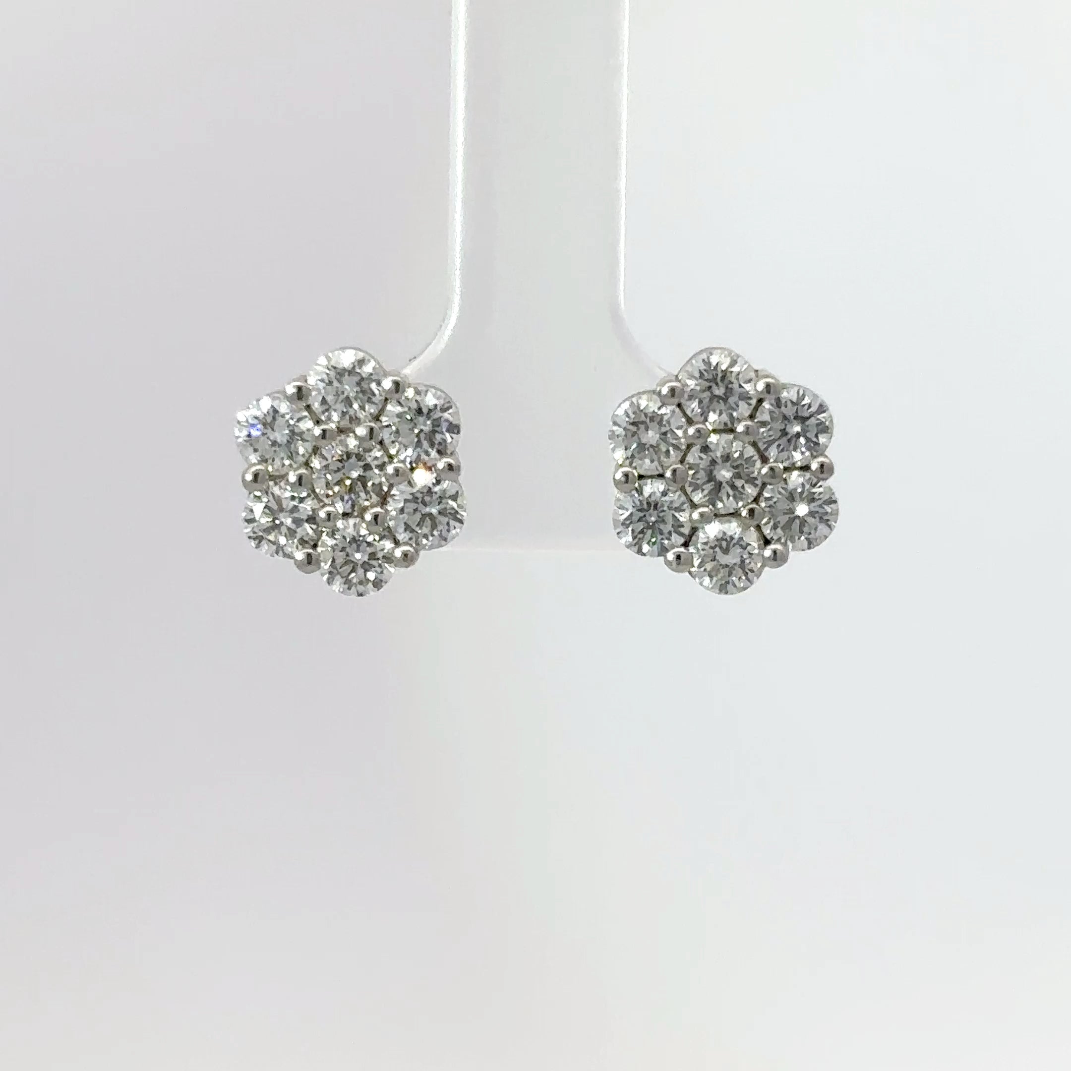 12MM FLOWER EARRINGS LAB GROWN DIAMONDS