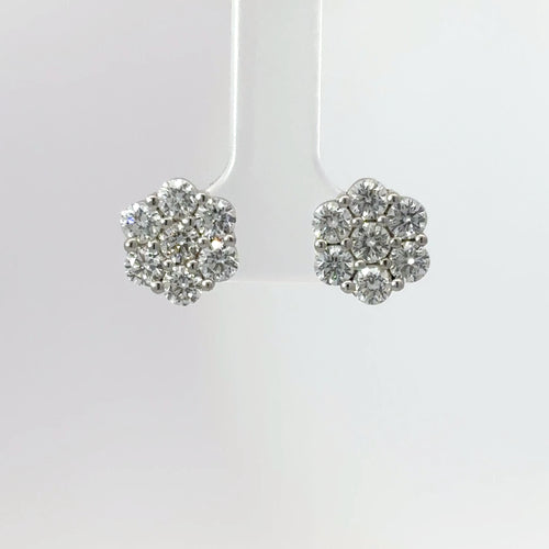 12MM FLOWER EARRINGS LAB GROWN DIAMONDS