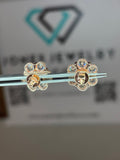 7 CARAT TOTAL WEIGHT FLOWER EARRINGS LAB GROWN