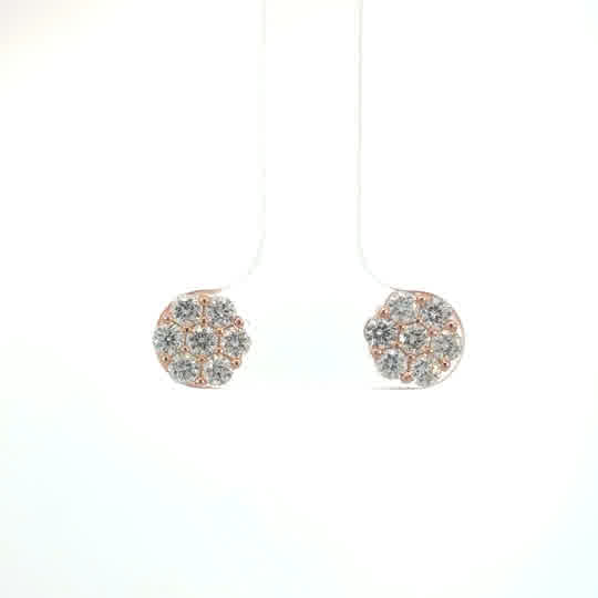 8MM LAB GROWN DIAMOND FLOWER EARRINGS