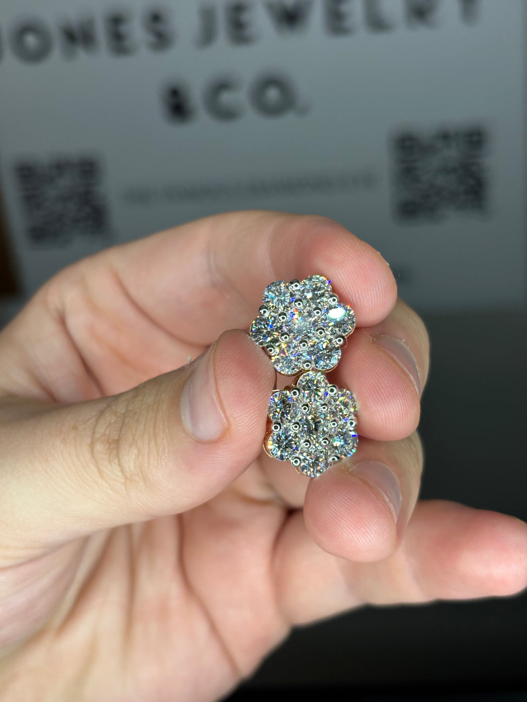 7 CARAT TOTAL WEIGHT FLOWER EARRINGS LAB GROWN
