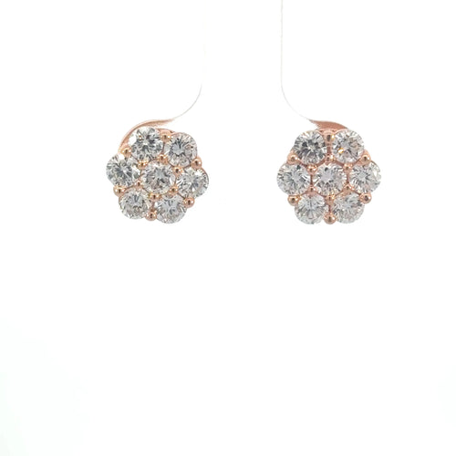 2 CARAT TOTAL FLOWER EARRINGS