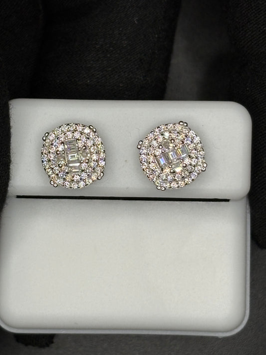 Round Baguette Earrings