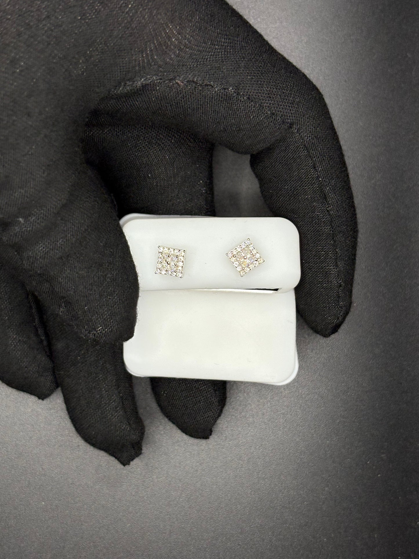 Square Round and Princess Cut Earrings