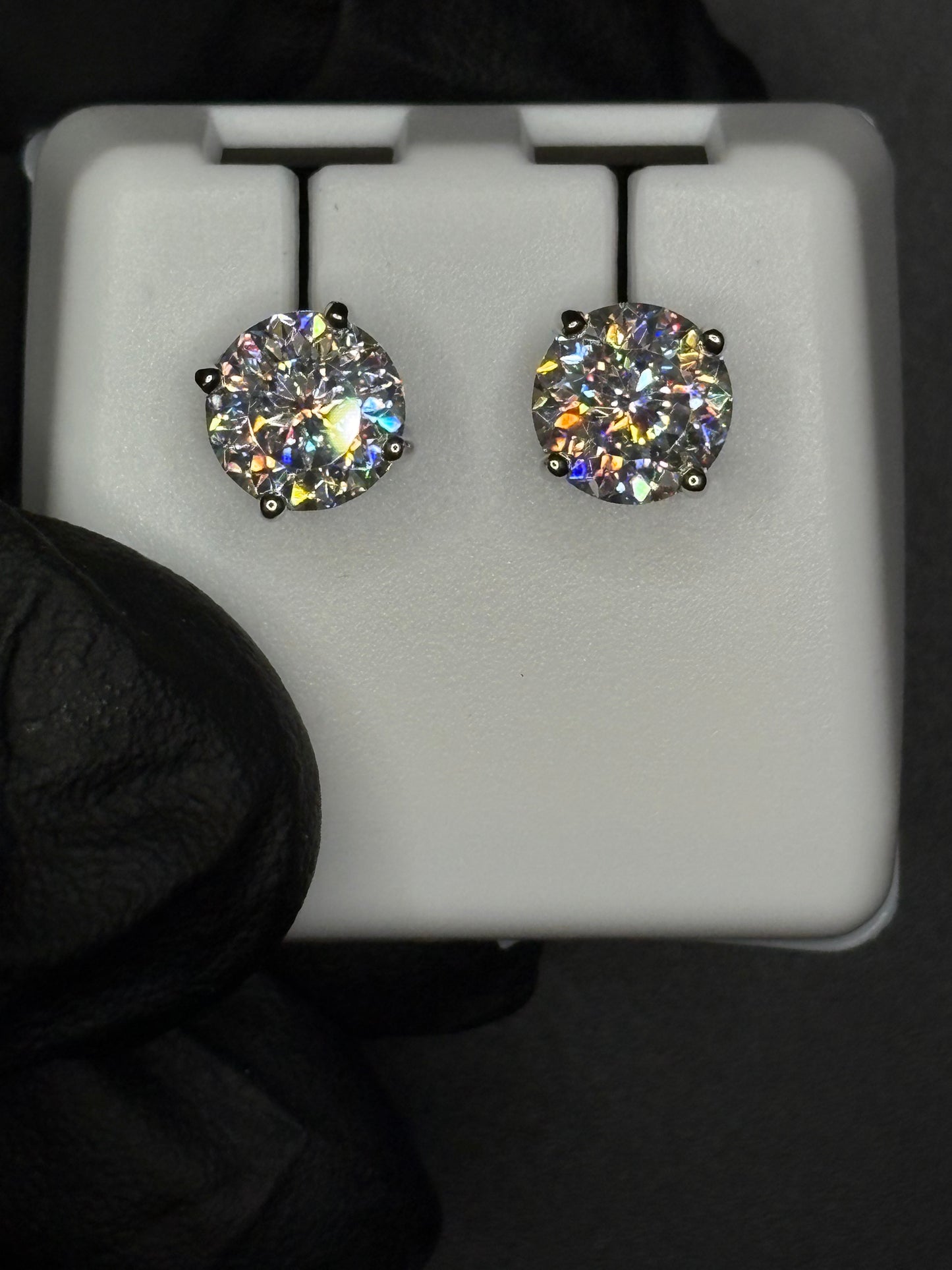 3.66 Carat Portuguese Cut Earrings