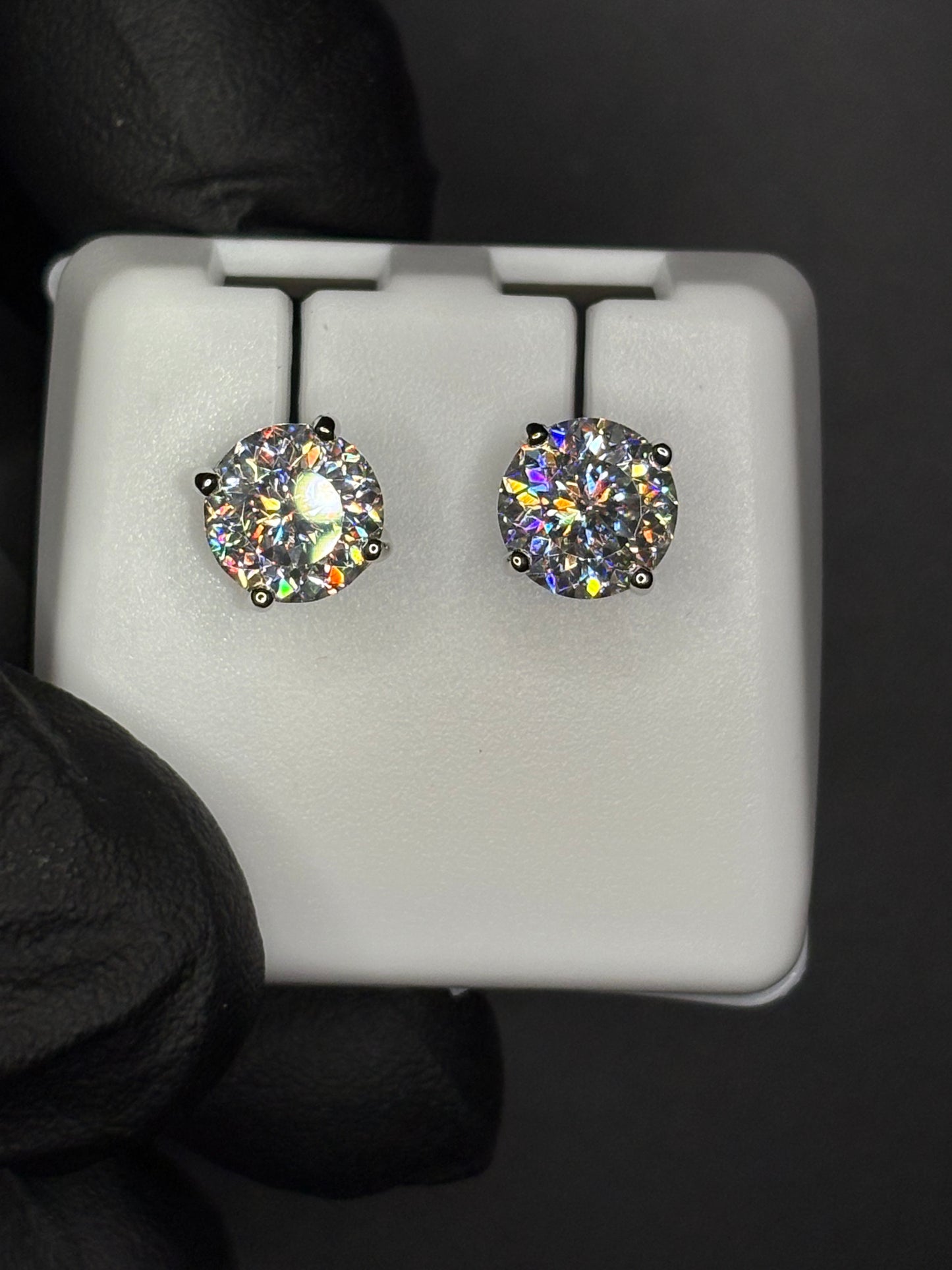 3.66 Carat Portuguese Cut Earrings
