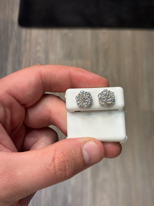 Round Flower Setting Earrings