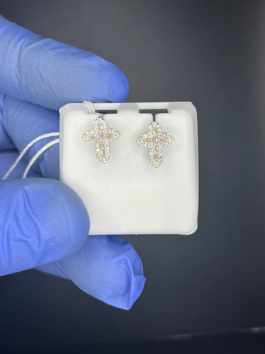 Baguette Cross Earrings