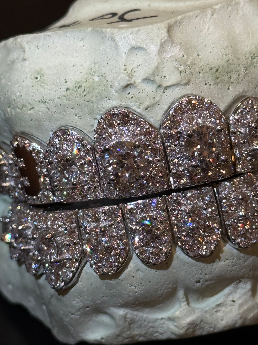 SILVER AND LAB GROWN DIAMOND HONEYMOON GRILL (BALL PLAYER)
