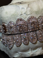 SILVER AND LAB GROWN DIAMOND HONEYMOON GRILL (BALL PLAYER)
