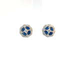Moissanite Earrings With Blue Gemstones