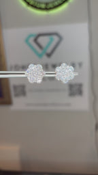 7 CARAT TOTAL WEIGHT FLOWER EARRINGS LAB GROWN