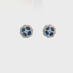 Moissanite Earrings With Blue Gemstones