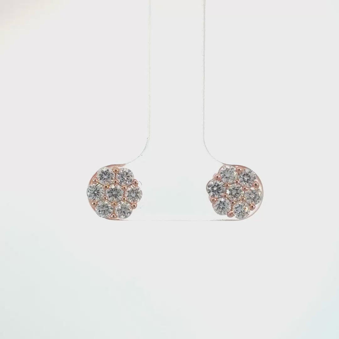 8MM LAB GROWN DIAMOND FLOWER EARRINGS